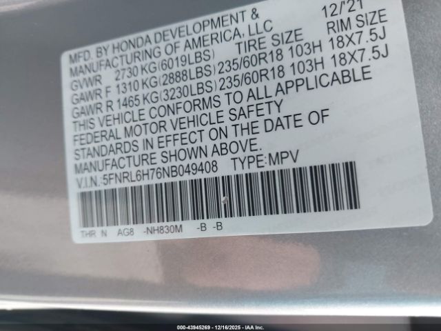 Honda Odyssey Ex-l Image 11